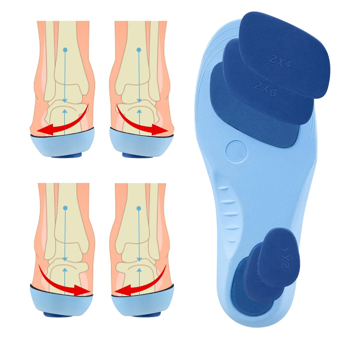 Endoto Plantillas Correctoras de Pronador y Supinador para Hombre Mujer Niños Infante, Insoles Ajustables para Supinación Pronación Over Supination y Pronation - XXXL