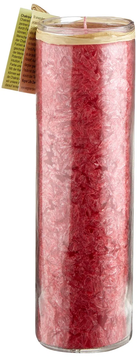 4041678000899 Vela, de Muladhara Chakra, Aprox. 100 Horas de combustión, 20 cm, Color Rojo