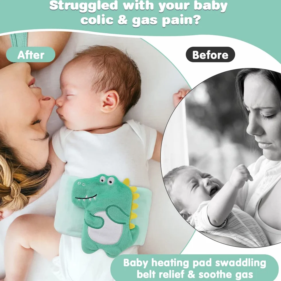 Hilph Bolsa de Gel Frio y Calor Envoltura para Bebés Cólicos, Gases y Malestar Estomacal Alivio, Los niños pequeños calientan el cinturón del vientre Terapia de calor, Alivio Natural del Dolor