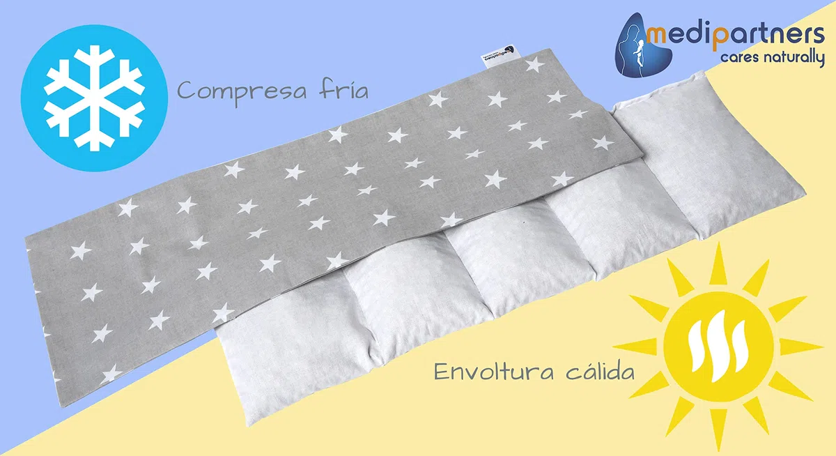 Medi Partners Saco de Semillas para Microondas 60x20cm Cojin 800g 100% Algodón 5 cámaras Saquitos bolsa Semillas calor Microondas Saco Termico (Estrellas)