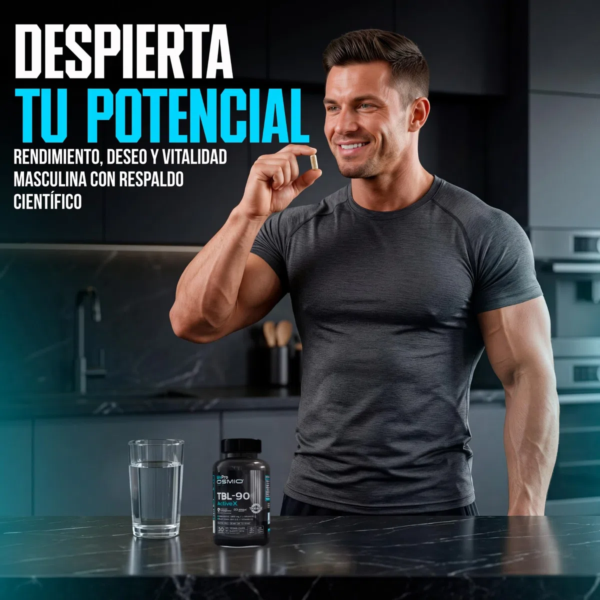 Life Pro Osmio Tribulus TBL-90 120 Vegancaps - Tribulus, Ashwagandha, Maca Negra, Zinc y Vitamina B6 - Complemento Alimenticio Vegano para Energía y Vitalidad