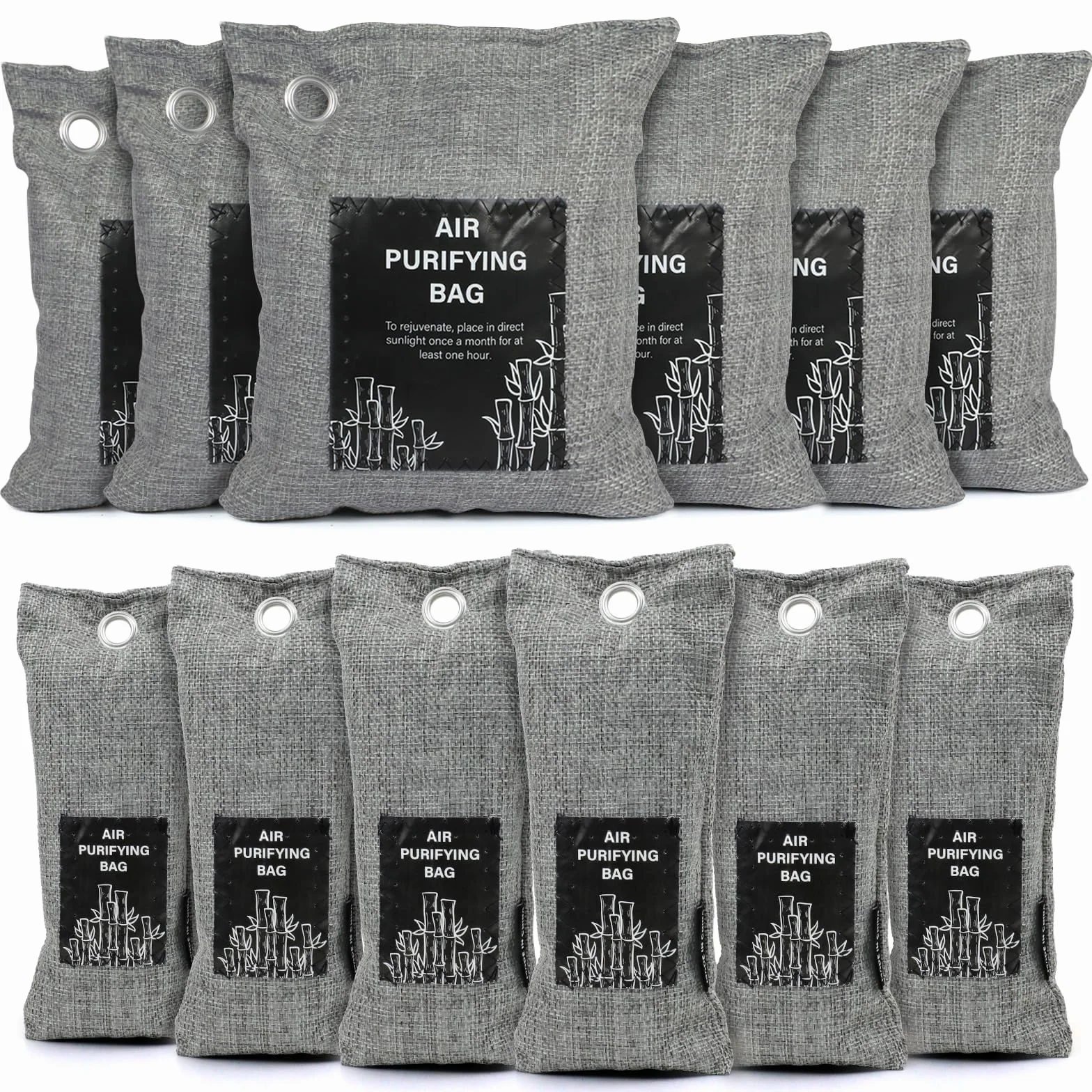 LA BELLEFÉE Bolsa de Carbón Activo Ambientador de Aire, Paquete de 12, Natural Aarbón Activado, Absorbe Humedad, Desodorante, Absorbe Olores, para Armario, Calzado, Ambientador de Coche