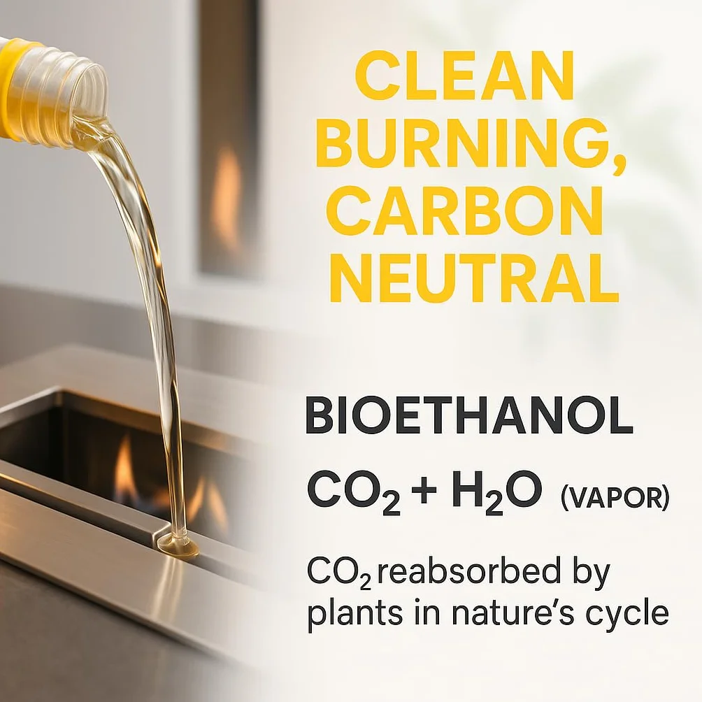 GiDeli Bioetanol 1 l con aroma a canela 96,6% etanol para chimeneas interiores y exteriores, sin humo ni hollín, de maíz y remolacha azucarera