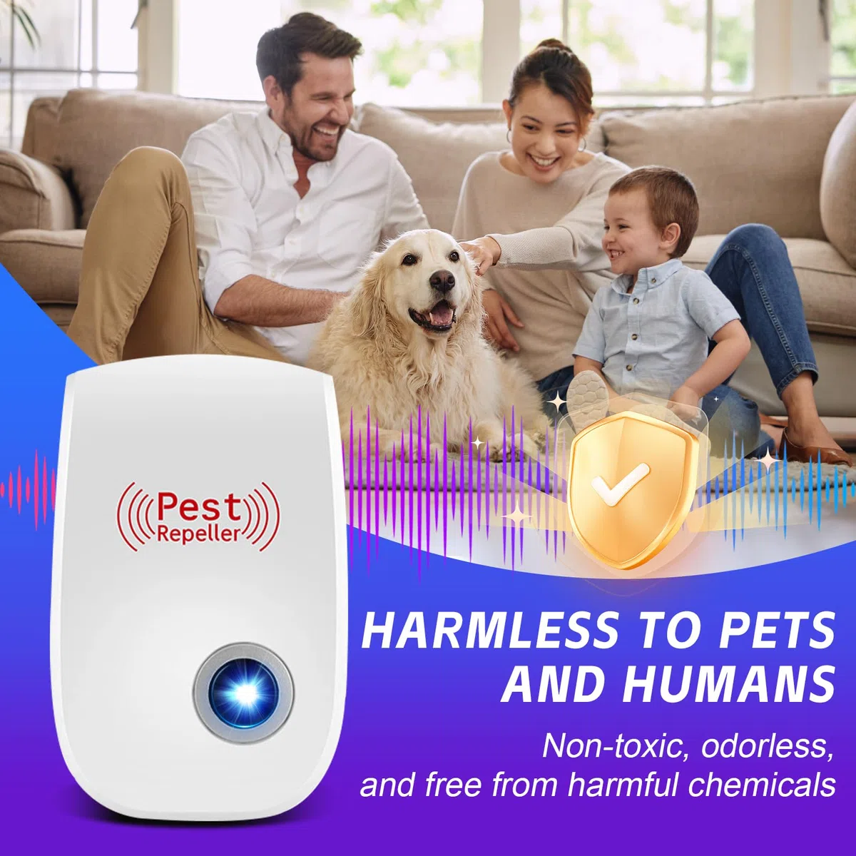 Repelente Ultrasónico de Plagas,4 Pack Repelente Mosquitos Electrico Ultrasonico, Eficaz contra Hormigas, Moscas, Insectos, Cucarachas, Ratones, Mosquitos, ArañAs, Amigable con Personas Y Mascotas