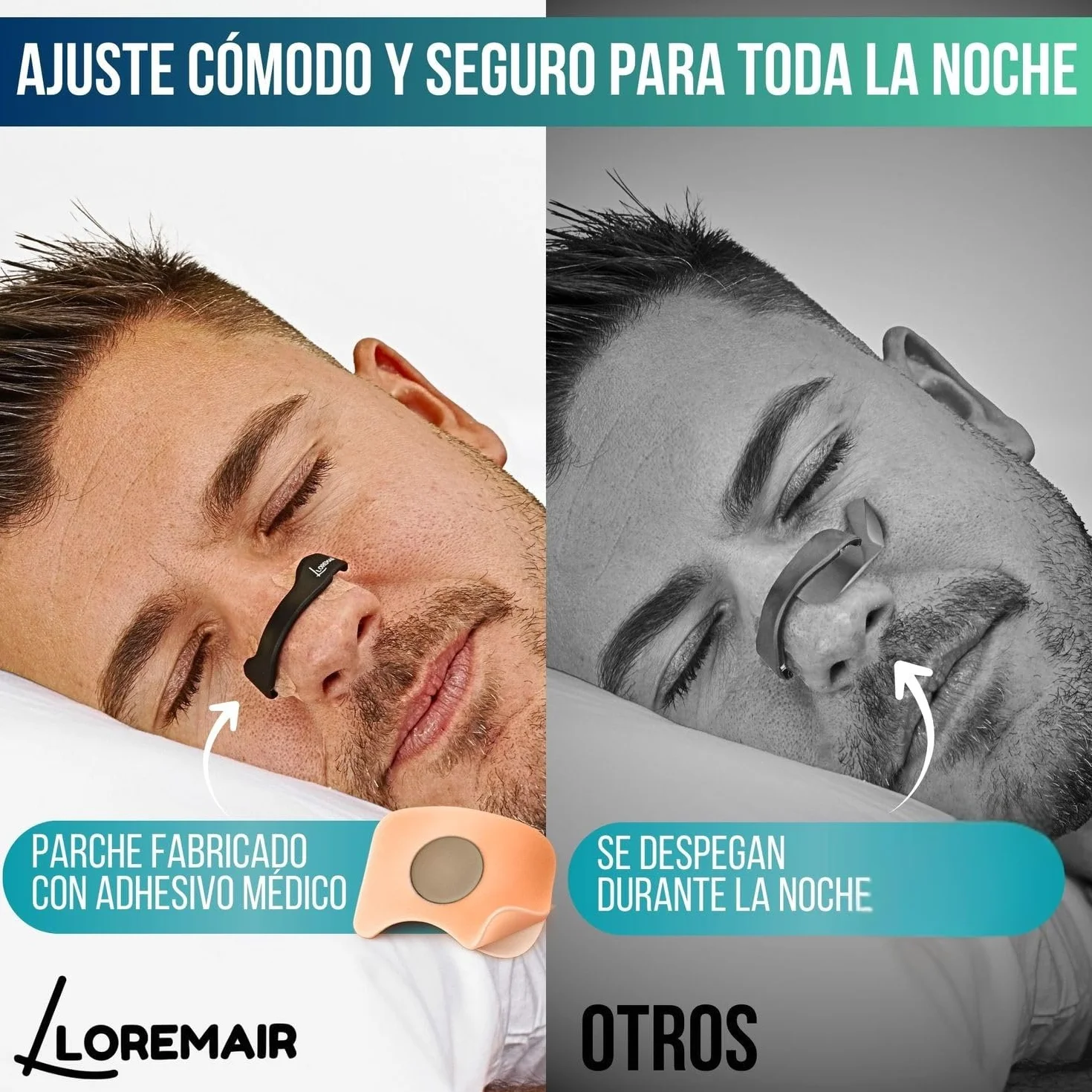 Tiras Nasales Magnéticas Deportivas | Tiras Nasales para Dormir | Dilatador Nasal Antironquidos | Mejora la Respiración y Rendimiento | 4 Arcos Magnéticos + Aplicador + 60 Parches (30 Días)