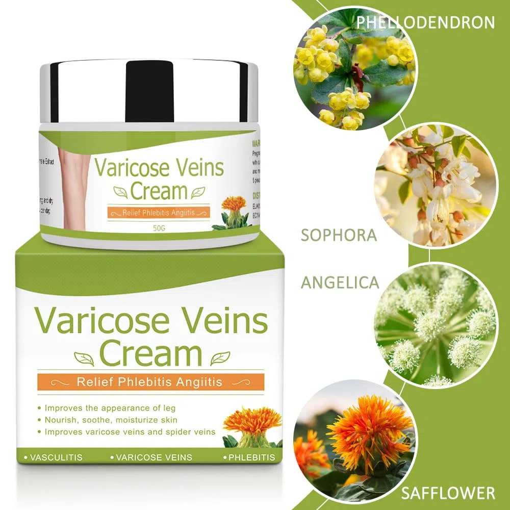 Crema para Varices 50G circulación sanguínea en las piernas, Crema para venas varicosas, alivio de flebitis, mejorar la inflamación de los vasos