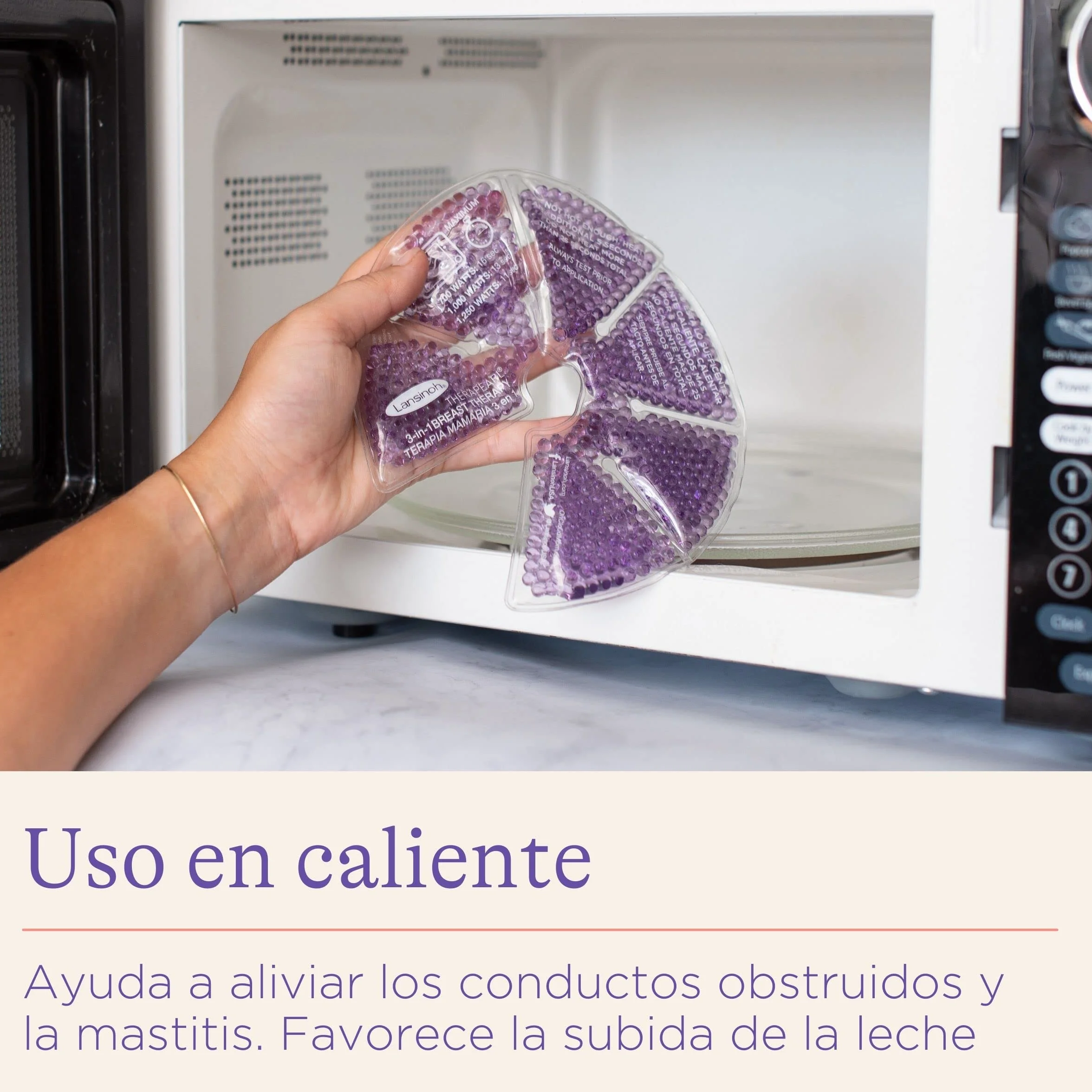 Lansinoh Terapia de Frío/Calor para el Pecho, TheraPearl 3 en 1. Para la mastitis, pechos congestionados y ayuda a la estimulación de la salida de la leche materna. 2 unidades con funda lavable