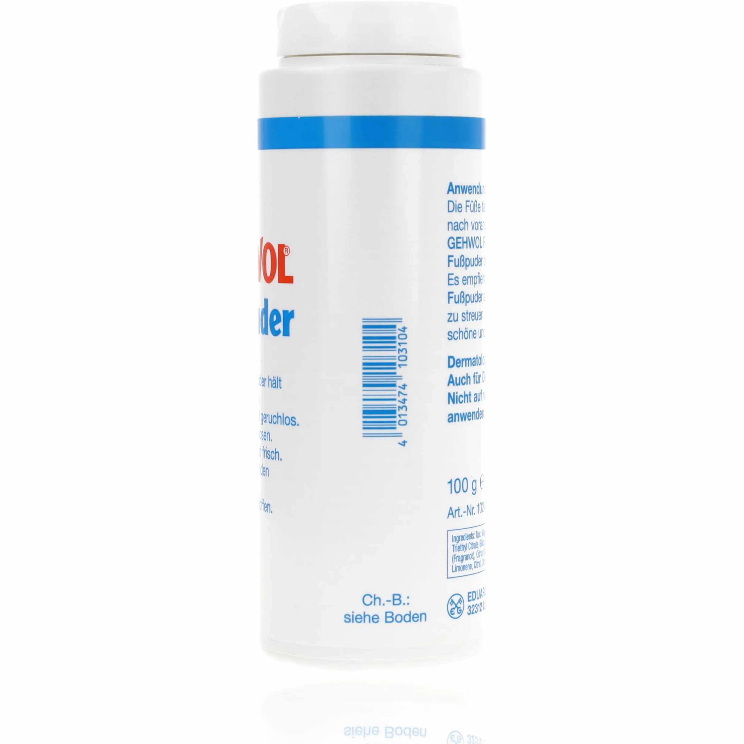 Gehwol Polvo para Pies, Sin olor antibacteriano Talco 100 gr Previene Atletas Pie - Se puede usado para pies, Zapatos & Calcetines