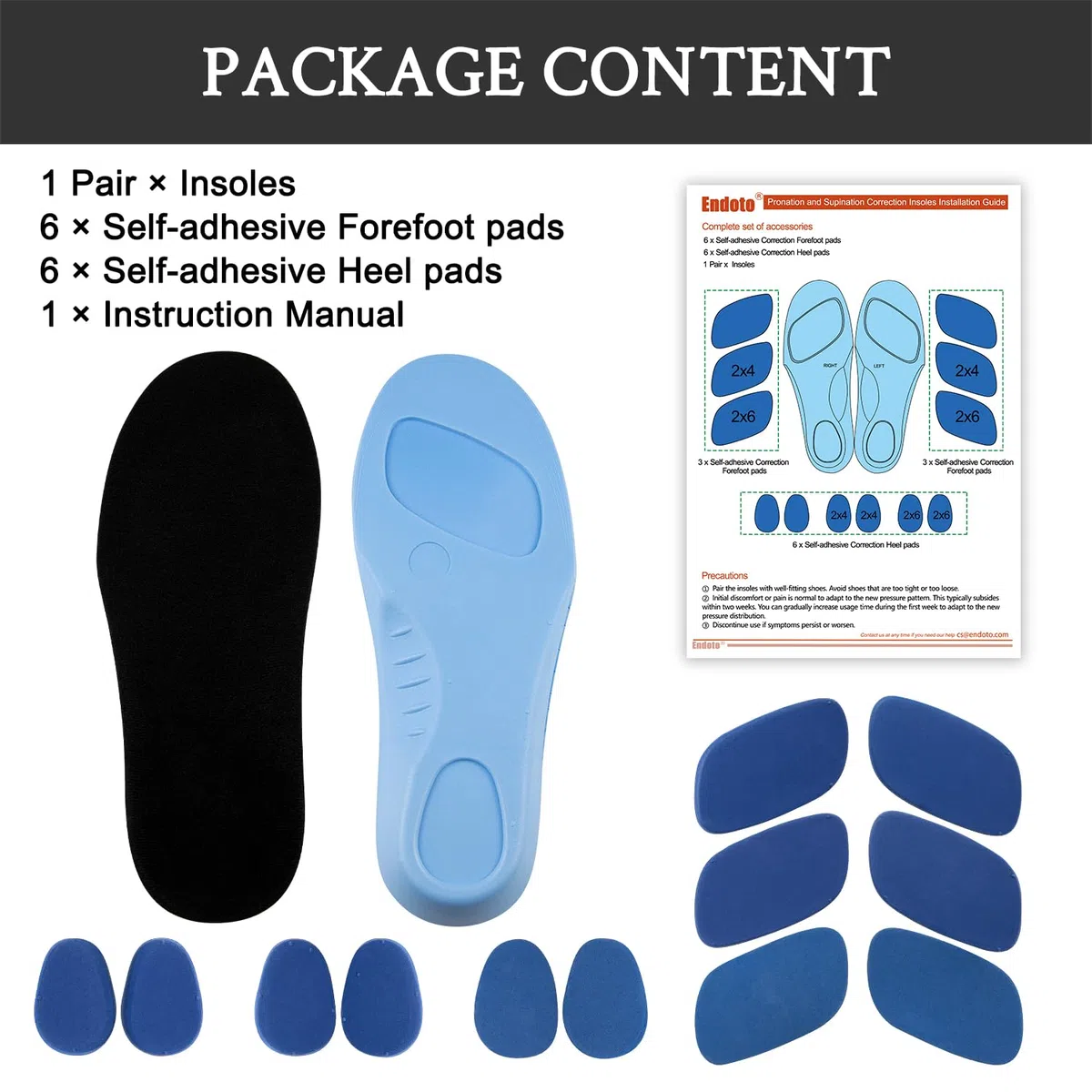 Endoto Plantillas Correctoras de Pronador y Supinador para Hombre Mujer Niños Infante, Insoles Ajustables para Supinación Pronación Over Supination y Pronation - XXXL