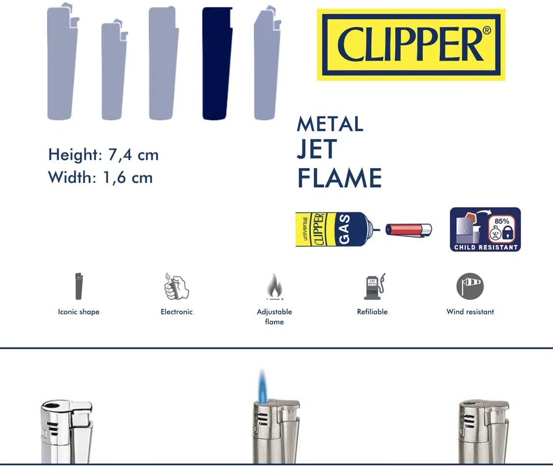 Clipper 1 Encendedor Mechero Jet Metal Icy Colours Colors 2 Multicolor Arcoiris+ 1 Llavero Gratis (Jet Icy 08084)