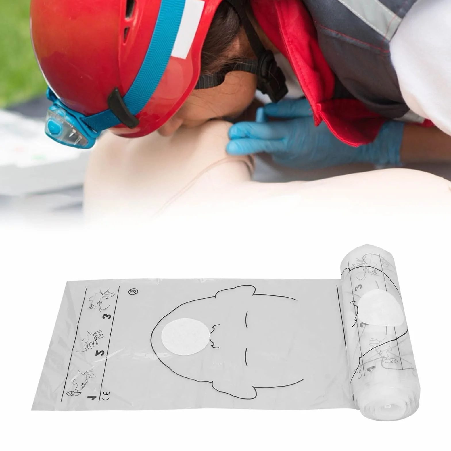 CPR Face Shield 1 Roll Cardiopulmonary Resuscitation Barrera Desechable Cardiopulmonar Reanimación Cardiopulmonar Reanimación de Emergencia o Entrenamiento