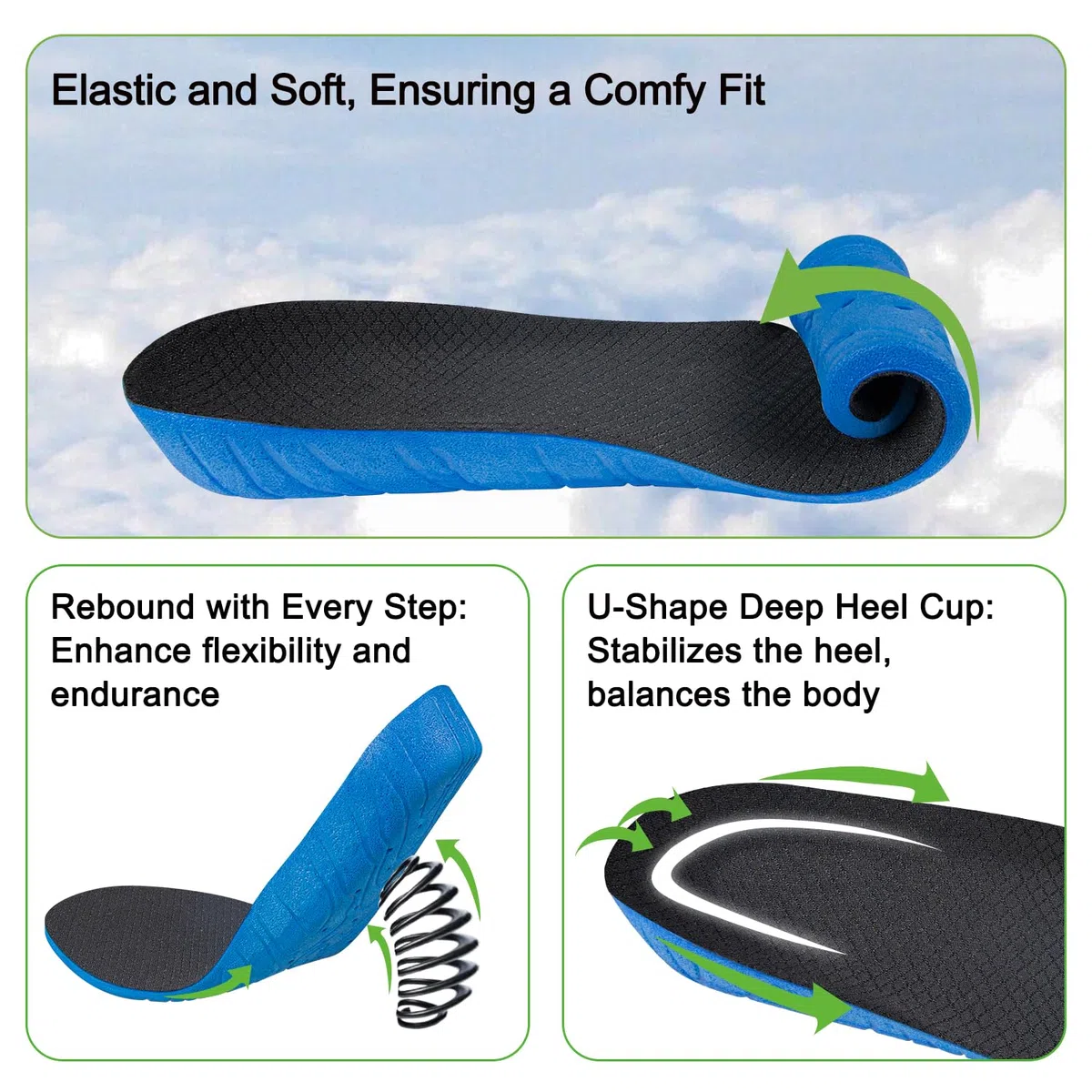 Endoto Plantillas para Skechers Hombre Zapatos, Plantilla Insoles Repuesto con Soporte para el Arco with Arch Support para los Pies Fit - Medio, 43 EU