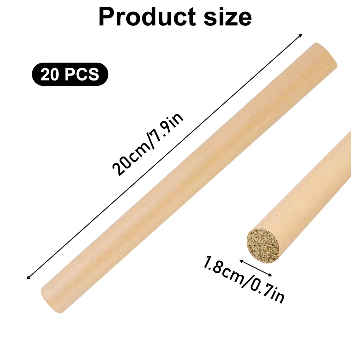 Moxa Rolls 20 unidades Moxa Puros 18 mm x 200 mm Moxa Rolls Sticks, Moxibustión Column Stick, Alta Calidad Puro Natural Moxa Sticks para Moxibustión Suave Cuidado Salud Curación Parte del Cuerpo