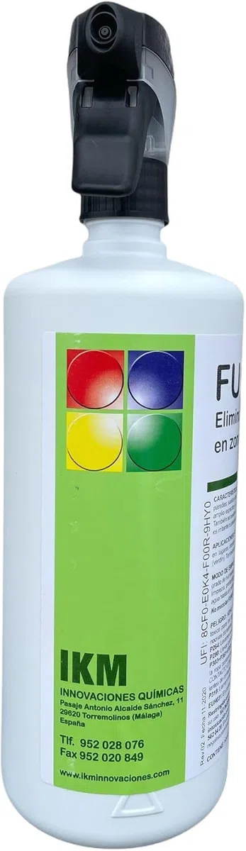 Eliminador de Manchas en Zonas Húmedas – Limpiador de Moho, Musgo y Hongos para Paredes, Baño, Techos y Superficies – Apto para Superficies Delicadas y Duras – Botella Pulverizadora de 1 Litro