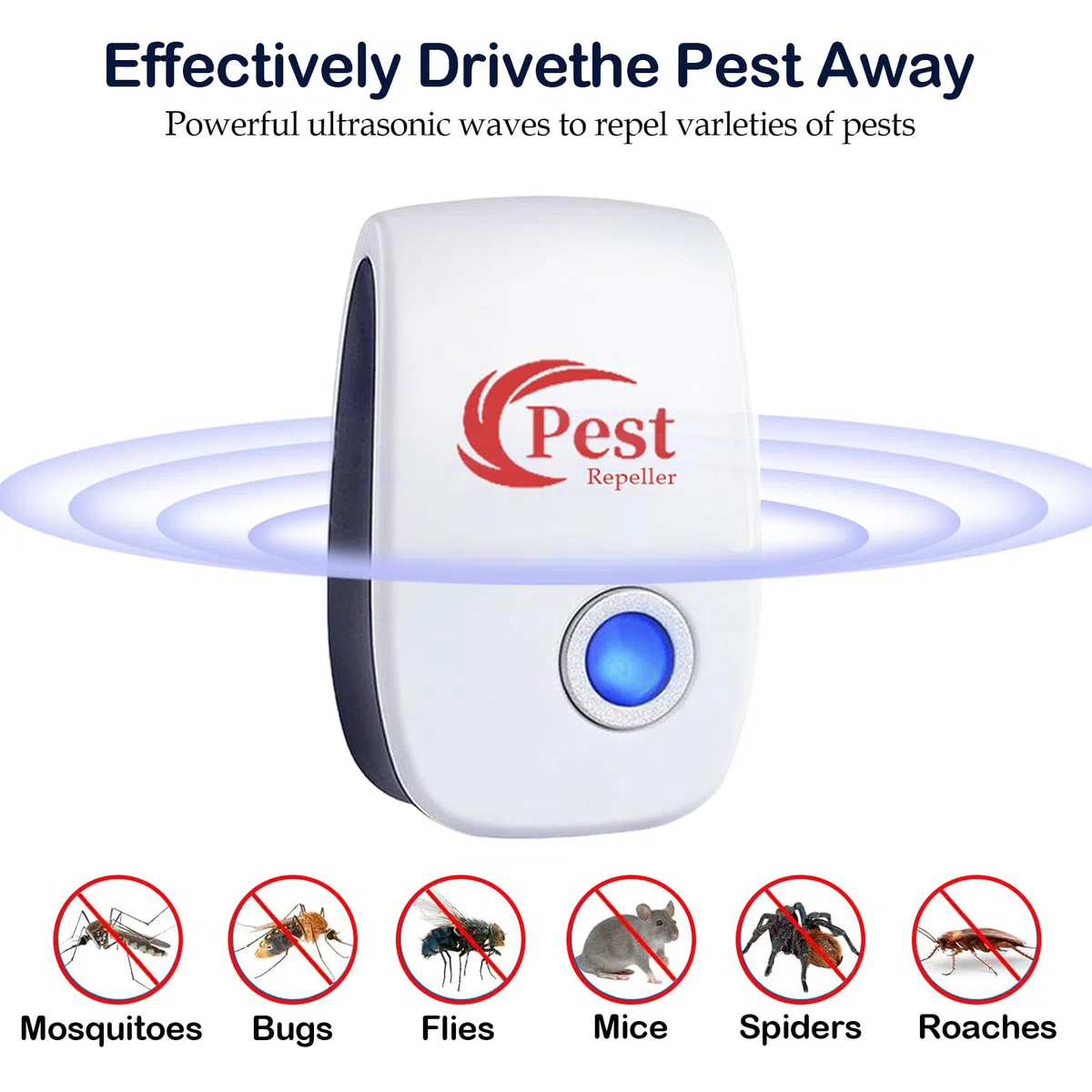 Repelente Ultrasónico de Plagas, 4 Pack Electrónico Repelente Mosquitos Insectos Control de Plagas,Repelente Ultrasónico Ratas para Interiores Anti Cucarachas, Moscas, Mosquitos, Ratones, Arañas