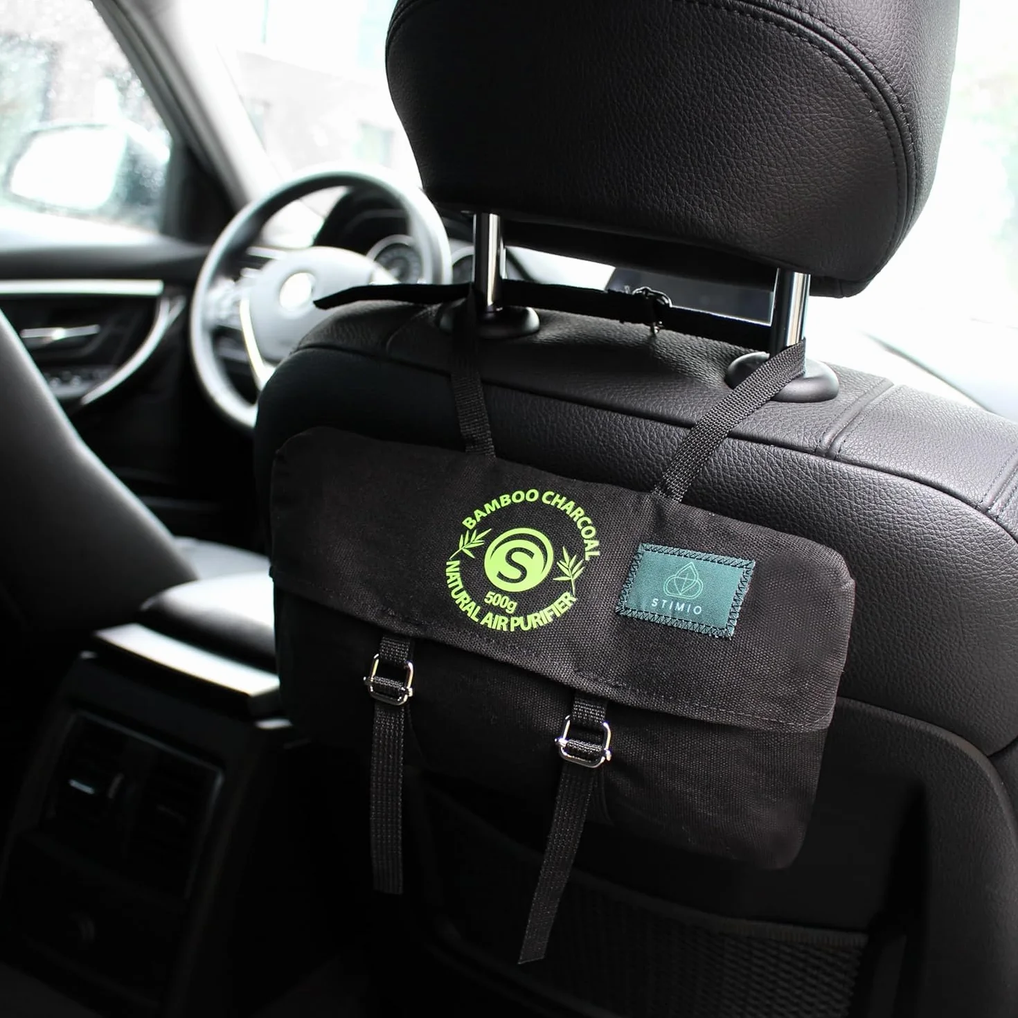 Carbón activado de bambú - Bolsa purificadora de aire purificador de aire para coche - Deshumidificador y ambientador para coche - Eliminador de olores - 2 x 500 g