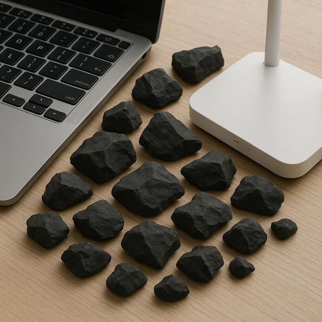 Shungit en Bruto Pequeños (Pack de 1 kg), Piedras de Shungita, Sungita, Shungite Original para Purificacion de Agua
