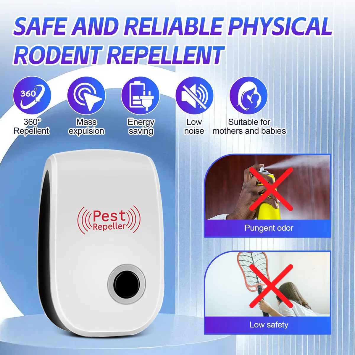 Repelente Ultrasónico de Plagas,4 Pack Repelente Mosquitos Electrico Ultrasonico, Eficaz contra Hormigas, Moscas, Insectos, Cucarachas, Ratones, Mosquitos, ArañAs, Amigable con Personas Y Mascotas