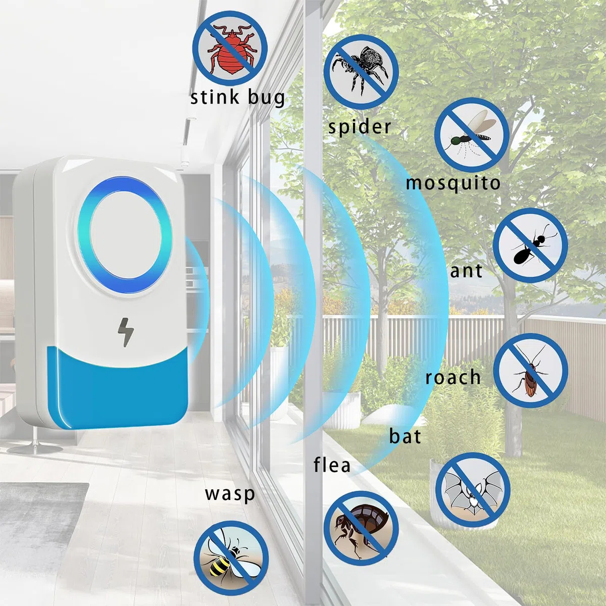 Repelente Ultrasónico de Plagas, 4 Pack Electrónico Repelente Control de Plagas, Repelente Ultrasónico Mosquitos para Anti Mosquitos, Moscas, Ratones, Cucarachas, Arañas, Roedores