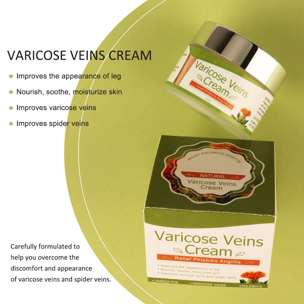 Crema para Varices 50G circulación sanguínea en las piernas, Crema para venas varicosas, alivio de flebitis, mejorar la inflamación de los vasos