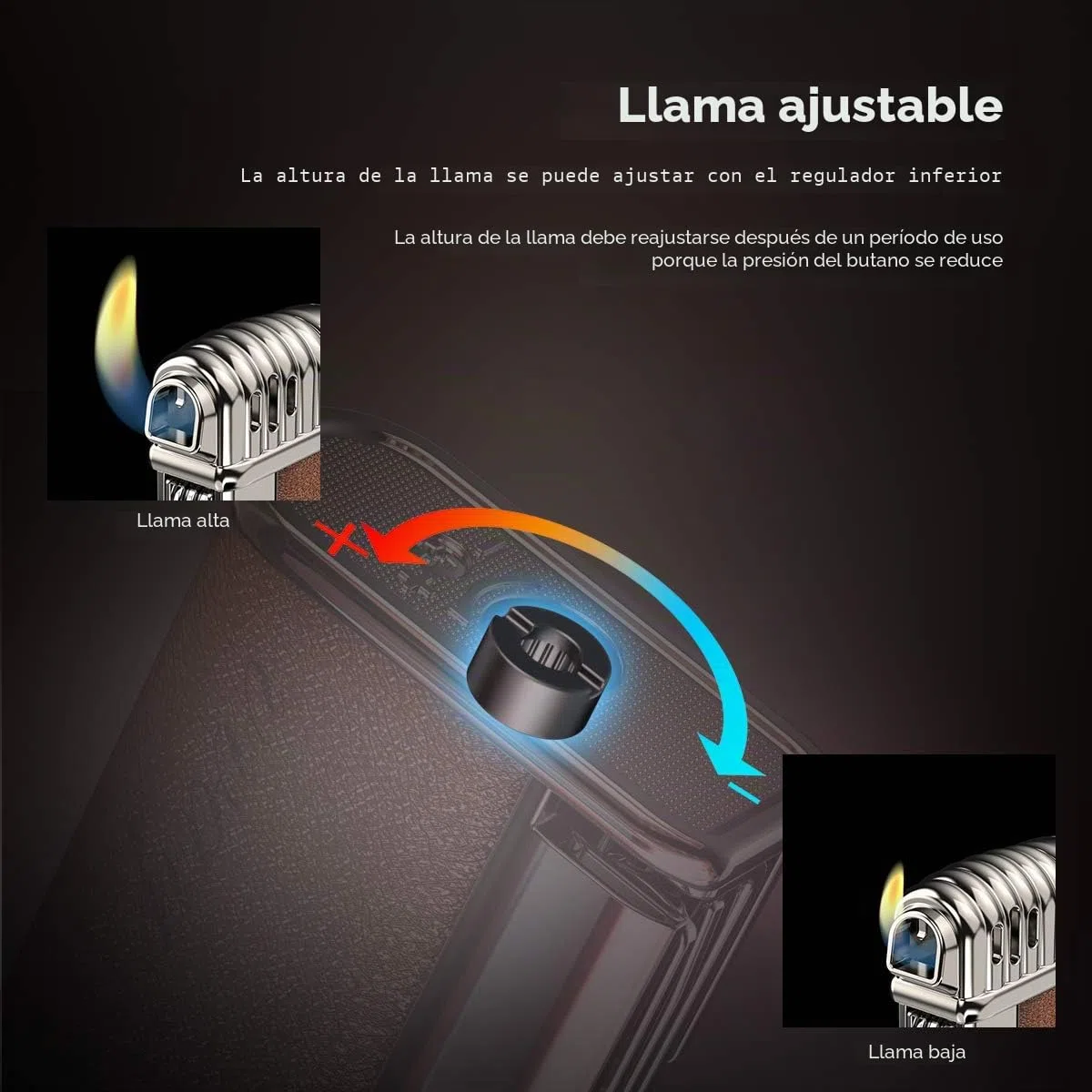 VVAY Mechero Pipa Gas Recarga (Vendido sin Gas)