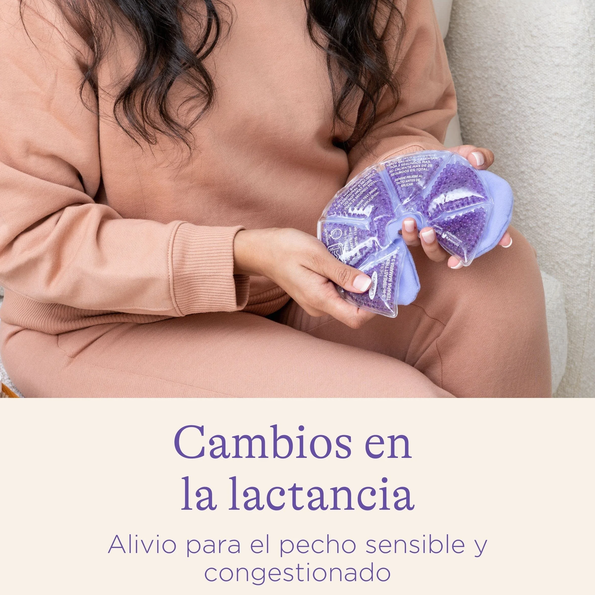 Lansinoh Terapia de Frío/Calor para el Pecho, TheraPearl 3 en 1. Para la mastitis, pechos congestionados y ayuda a la estimulación de la salida de la leche materna. 2 unidades con funda lavable