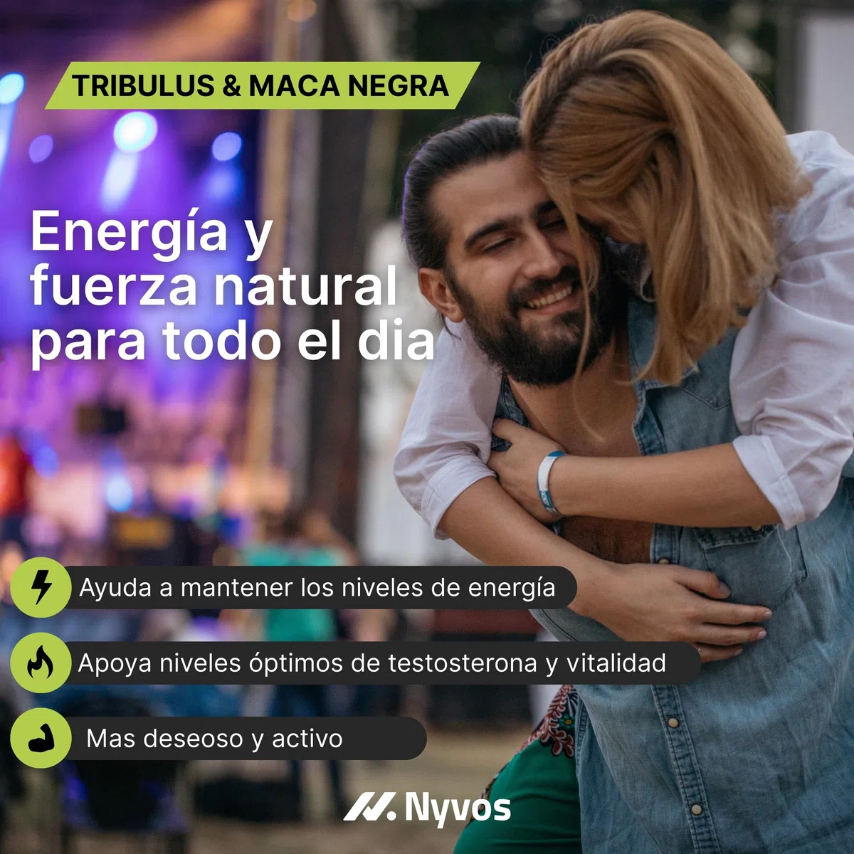 Tribulus Terrestris y Maca Negra 40.000 mg (90% Saponinas y Extracto 100:1), Zinc y B6 – Vitalidad, Confianza Duradera y Energía - Testosterona Hombre -120 Caps. Vegano, Sin Gluten ni Lactosa