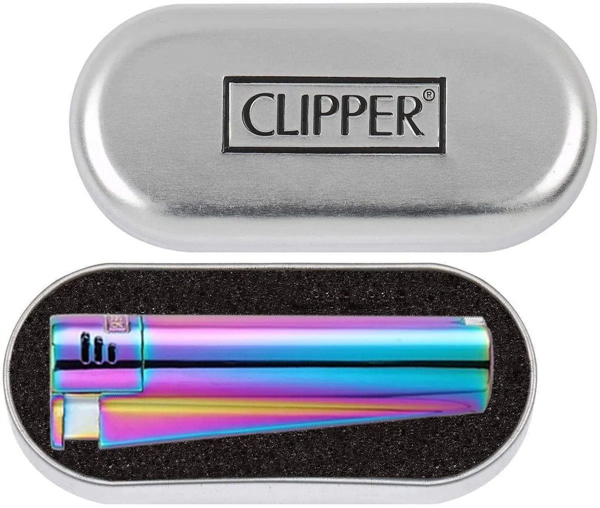 Clipper 1 Encendedor Mechero Jet Metal Icy Colours Colors 2 Multicolor Arcoiris+ 1 Llavero Gratis (Jet Icy 08084)