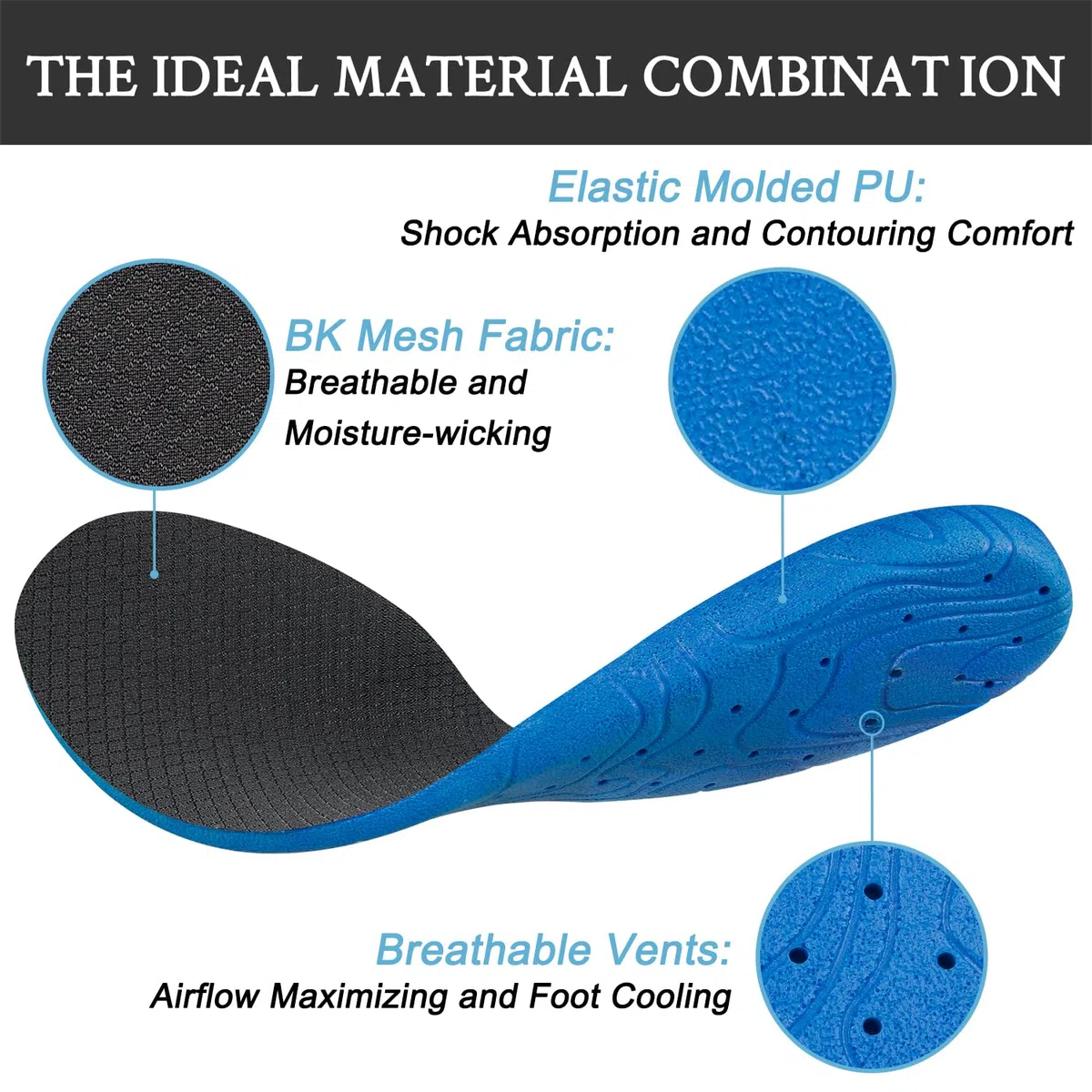Endoto Plantillas para Skechers Hombre Zapatos, Plantilla Insoles Repuesto con Soporte para el Arco with Arch Support para los Pies Fit - Medio, 43 EU