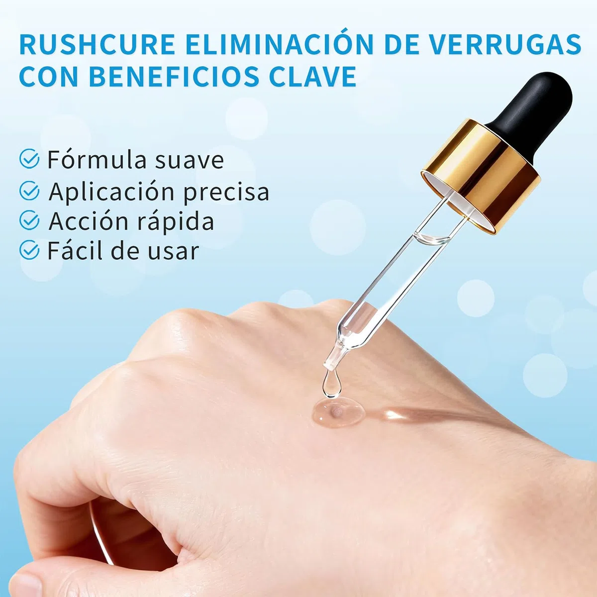 Acción para eliminar acrocordones – Pipeta de precisión para rostro y cuerpo | Eliminación específica de verrugas plantares, vulgares y planas | Fórmula suave con, Sin Dolor | Formato de viaje (15 ml)