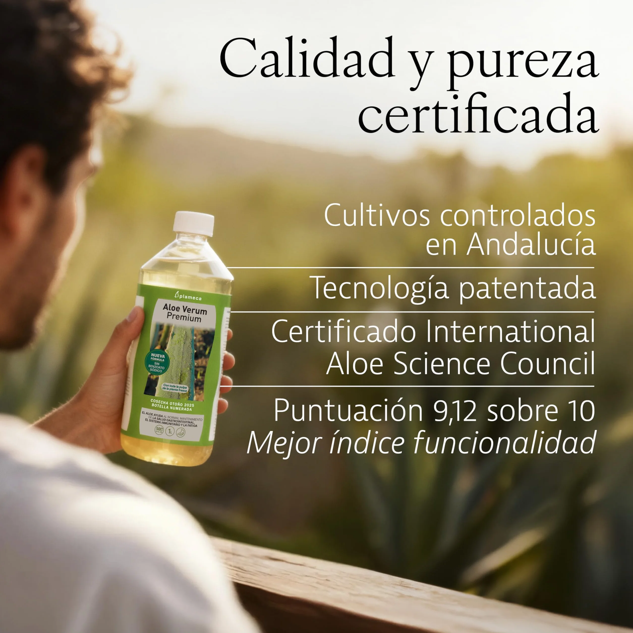PLAMECA Aloe Verum Premium, Salud Gastrointestinal, Sistema Inmunitario y Situaciones de Fatiga, Jugo puro Aloe Vera con Pulpa y Sin Aloína, 1L