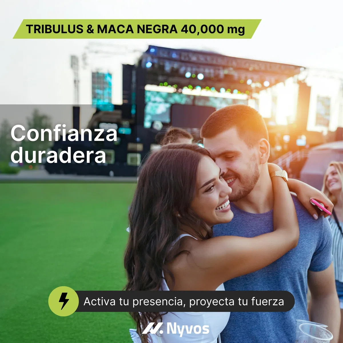 Tribulus Terrestris y Maca Negra 40.000 mg (90% Saponinas y Extracto 100:1), Zinc y B6 – Vitalidad, Confianza Duradera y Energía - Testosterona Hombre -120 Caps. Vegano, Sin Gluten ni Lactosa