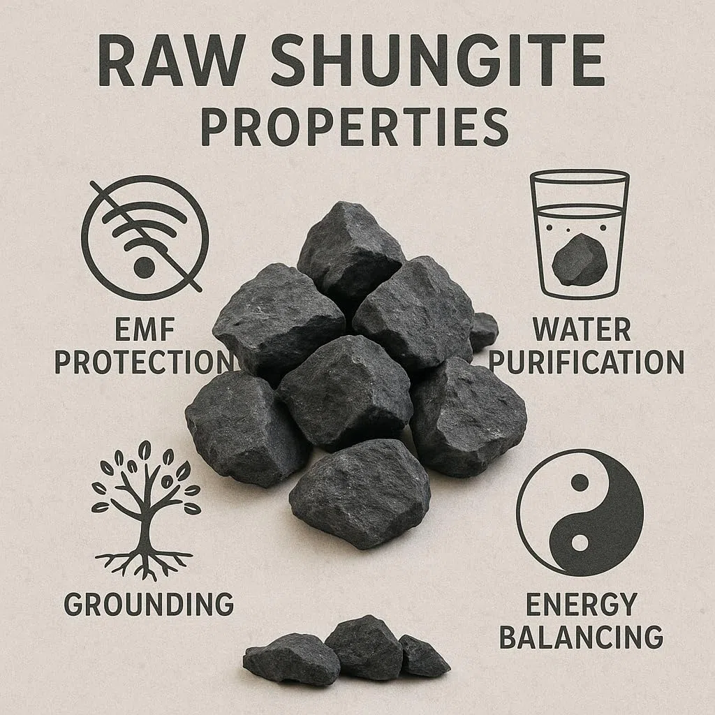 Shungit en Bruto Pequeños (Pack de 1 kg), Piedras de Shungita, Sungita, Shungite Original para Purificacion de Agua
