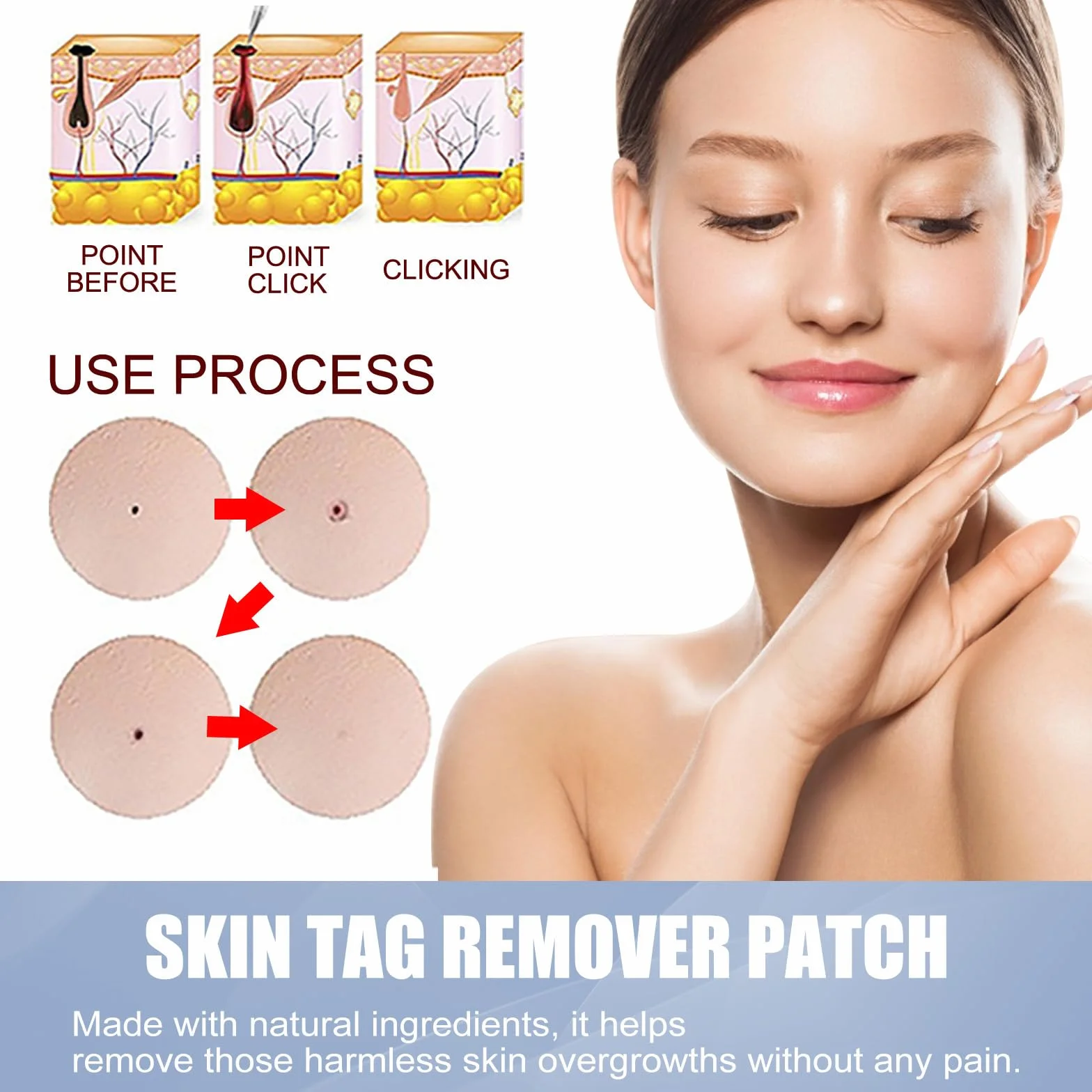 Wart and Mole Removal Patches,Parches Quita Verrugas Cuello y Cara,Producto de Verrugas,Skin Tag Removal Patches,Parches Quita Wart Cuello y Cara,para Mujer Hombre,144 Piezas